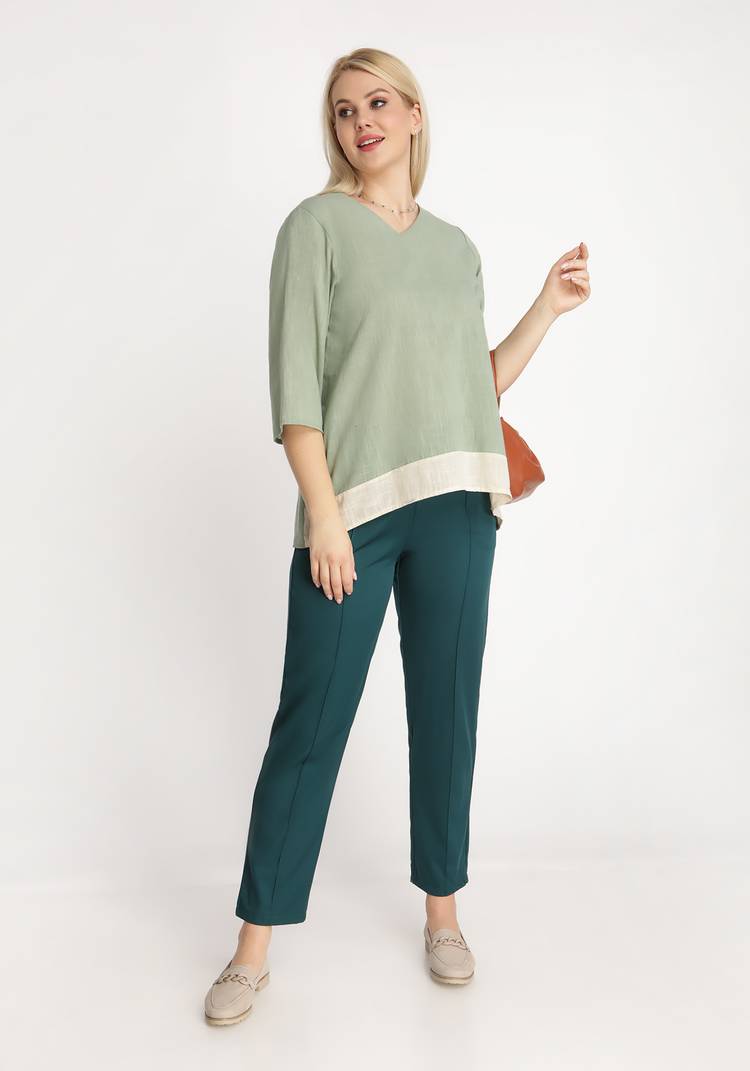 Туника свободного кроя Льняная палитра шир.  750, рис. 15