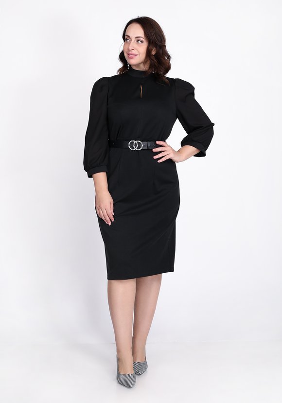 Платье прилегающее с шифоновым рукавом шир.  580, рис. 7