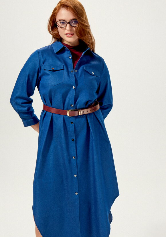 Платье-рубашка А-силуэта на кнопках шир.  580, рис. 8
