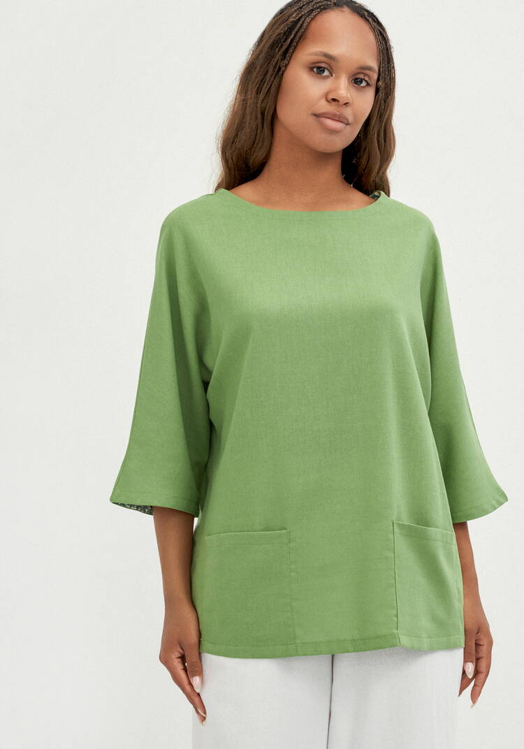 Блуза с контрастной внутренней отделкой шир.  750, рис. 12