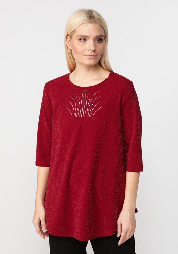 Блуза с метанитью и декором на груди шир.  580, рис. 8