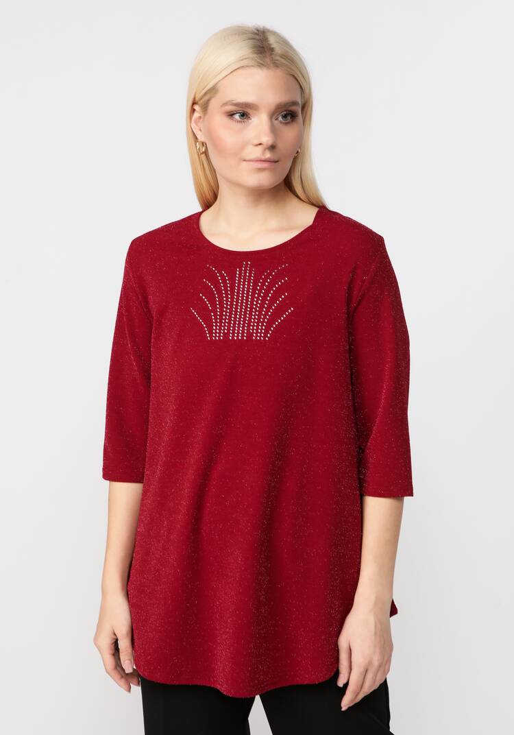 Блуза с метанитью и декором на груди шир.  750, рис. 8