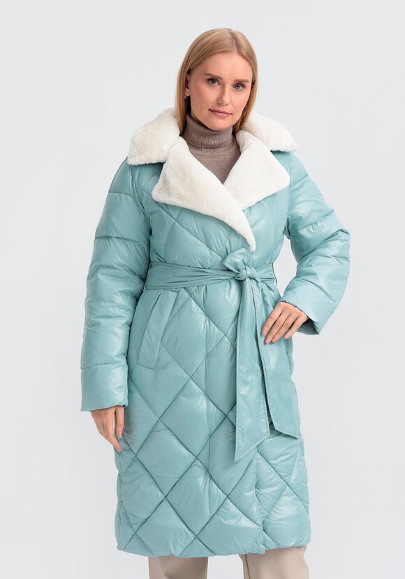 Пуховик со съемным капюшоном Адель шир.  580, рис. 1
