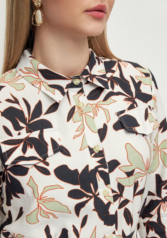 Платье-рубашка с принтом на поясе Вивьен шир.  580, рис. 14