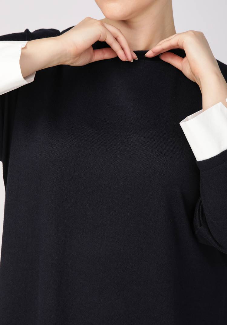 Туника свободная с контрастными вставками шир.  750, рис. 4