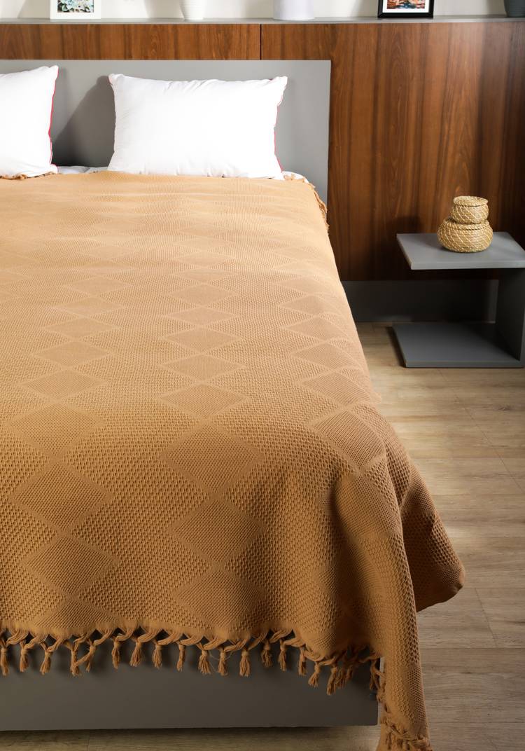 Покрывало-плед из хлопка с бахромой Айшель шир.  750, рис. 18