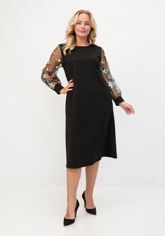 Платье свободного кроя с объемным рукавом шир.  580, рис. 4