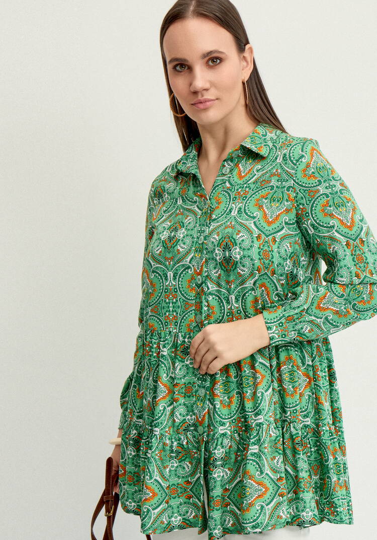 Блуза А-силуэта с ярусами шир.  750, рис. 8