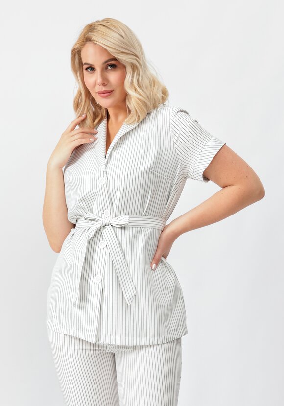 Костюм блуза и брюки в полоску шир.  580, рис. 2