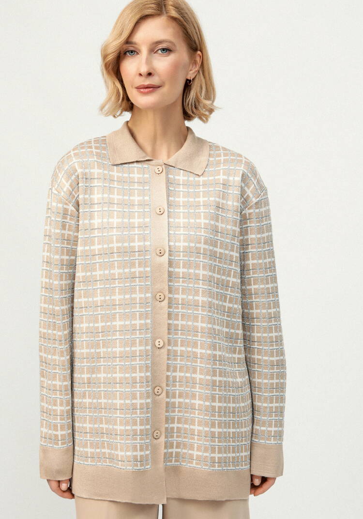 Рубашка-джемпер с отложным воротником клетка шир.  750, рис. 4