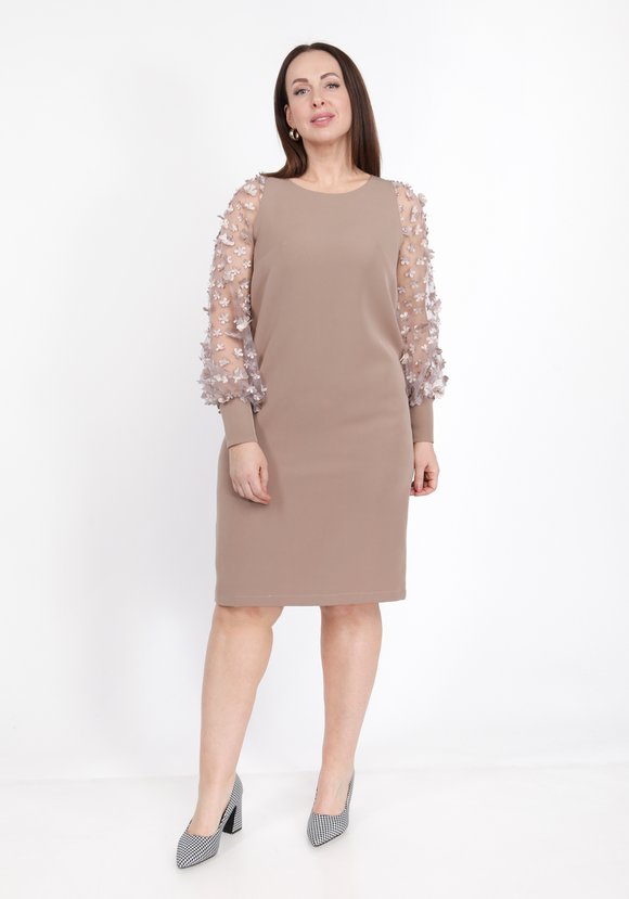 Платье коктейльное из комбинированной ткани шир.  580, рис. 14