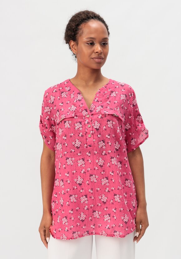 Блуза с цветочным принтом Офелия шир.  580, рис. 21