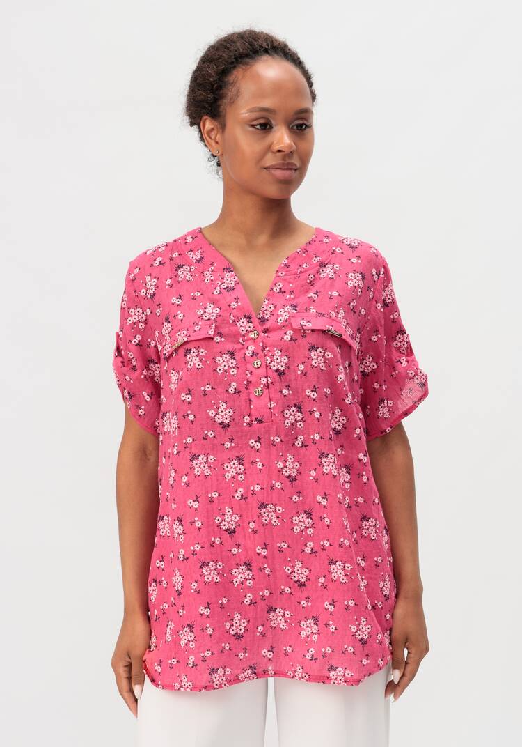 Блуза с цветочным принтом Офелия шир.  750, рис. 21