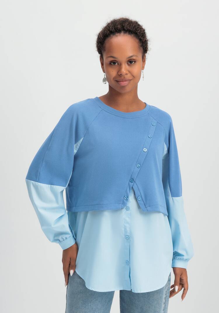 Свитшот с имитацией двойки шир.  750, рис. 9