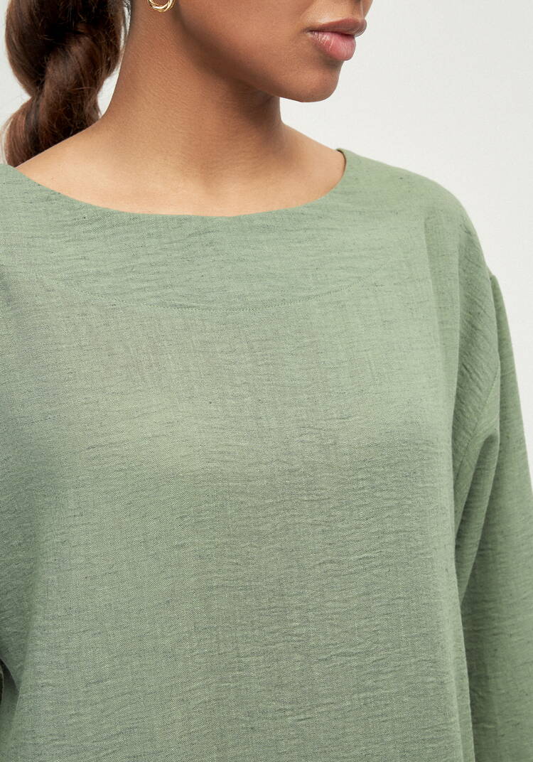 Платье изо льна с объемными карманами шир.  750, рис. 14