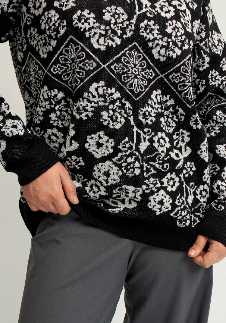 Джемпер с цветочным орнаментом из метанити шир.  750, рис. 6