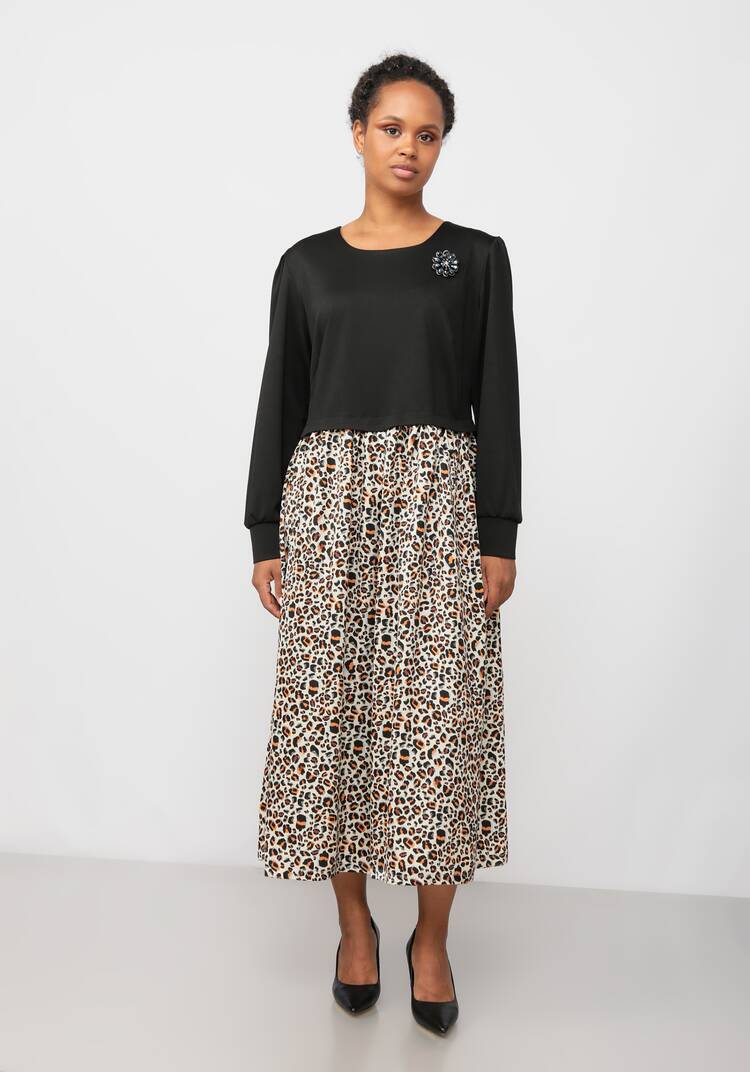 Платье из комбинированной ткани Амелия шир.  750, рис. 11