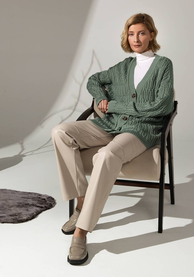 Кардиган удлиненный с объемными косами шир.  750, рис. 31