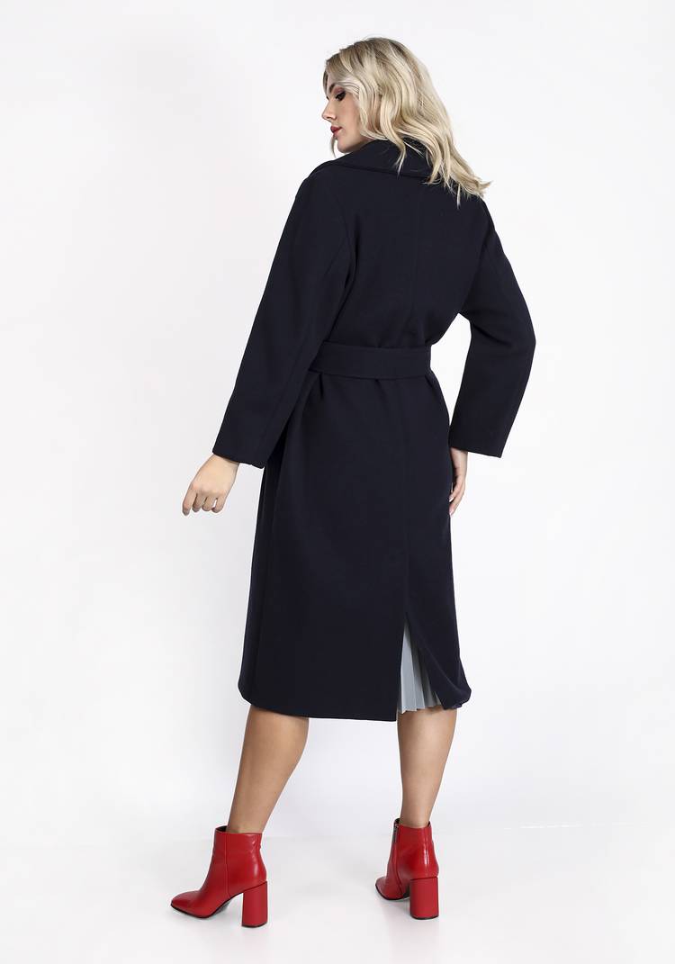 Пальто с поясом и английским воротником шир.  750, рис. 13