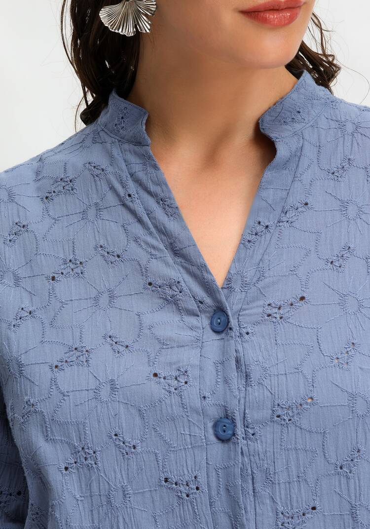 Туника из шитья с ярусами на пуговицах шир.  750, рис. 13