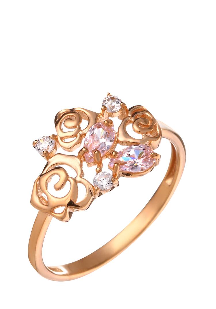 Кольцо серебряное Изумительная роза шир.  750, рис. 1