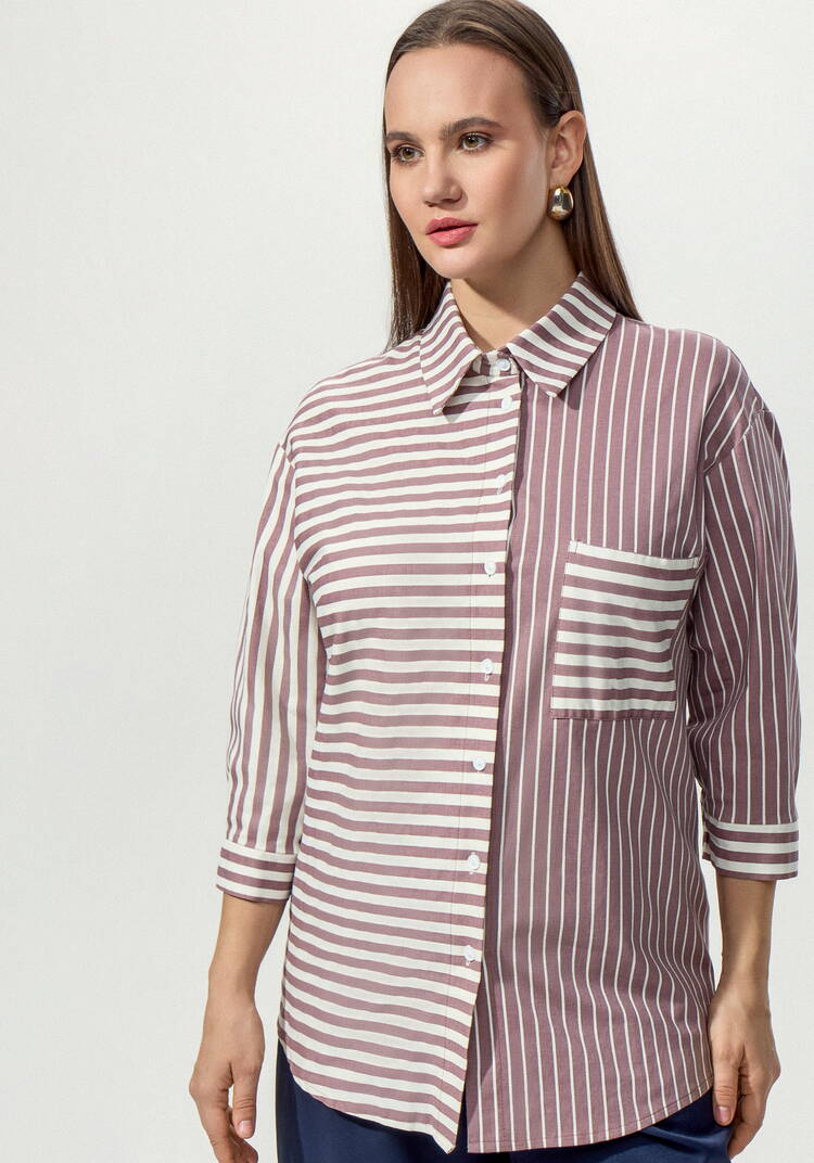 Рубашка в полоску колор-блок шир.  750, рис. 18