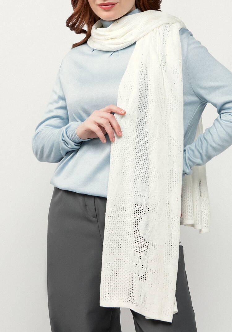 Палантин ажурный из натуральной шерсти шир.  750, рис. 15