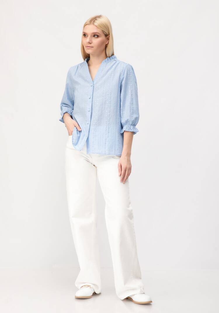 Блуза с воротником стойка  Кристал шир.  750, рис. 13