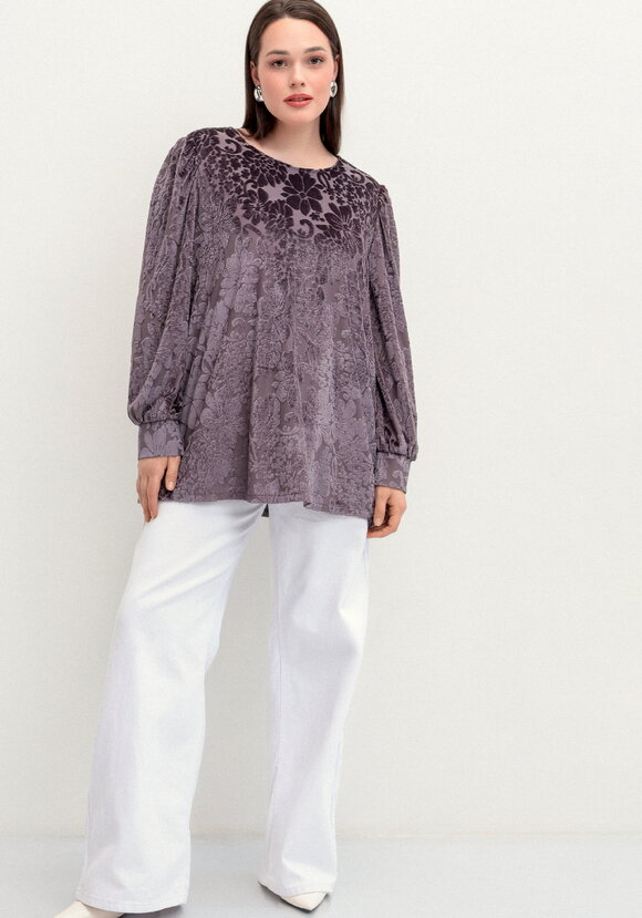 Блуза с цветами из бархата шир.  580, рис. 10