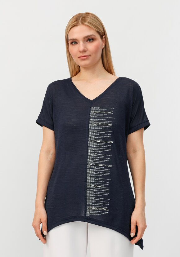 Блуза со стразами Аделина шир.  580, рис. 4