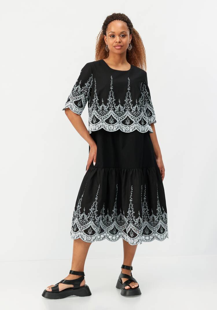 Платье свободного кроя с вышивкой шир.  750, рис. 16