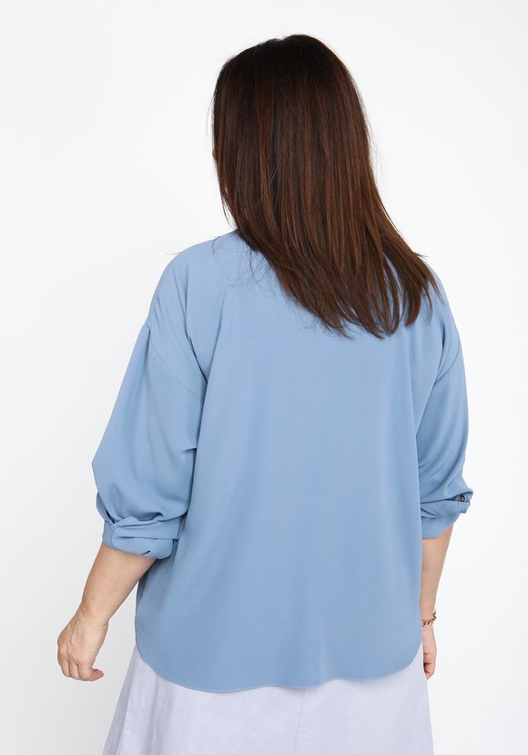 Блуза однотонная оверсайз шир.  580, рис. 2