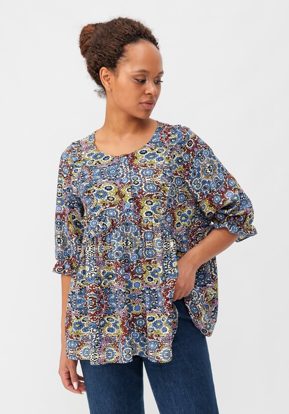 Блуза из штапеля свободного кроя шир.  580, рис. 1