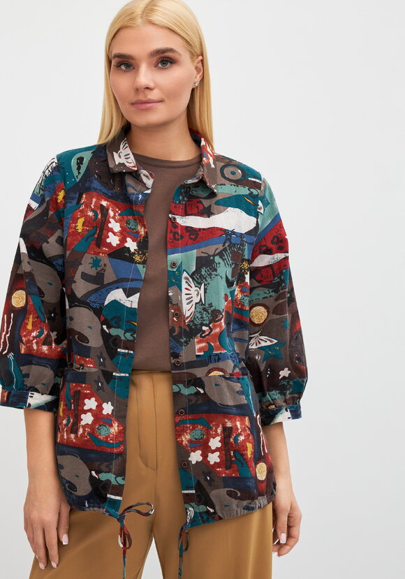 Блуза на кулиске с принтом Жанна шир.  580, рис. 7