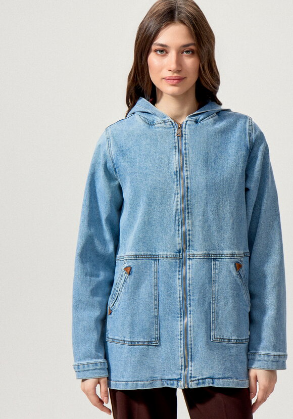 Джинсовая куртка с капюшоном шир.  580, рис. 4