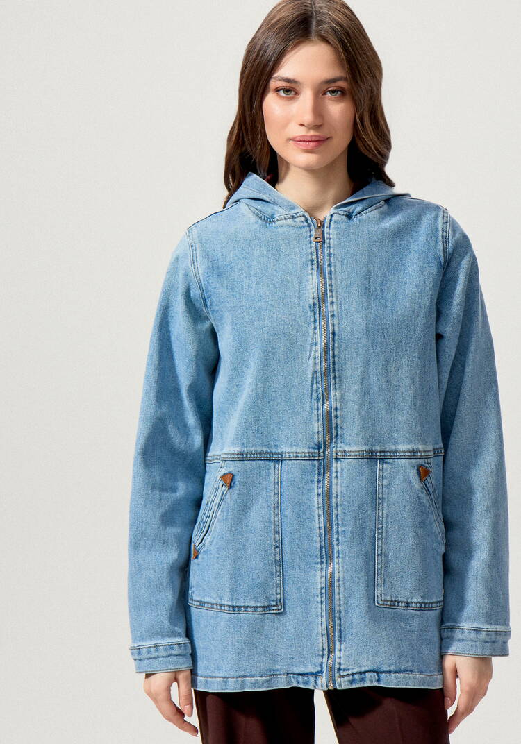 Джинсовая куртка с капюшоном шир.  750, рис. 4