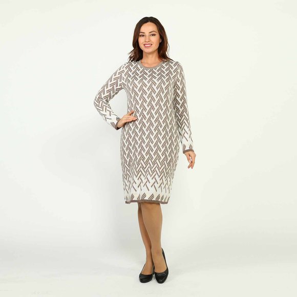 Платье вязаное с геометрическим рисунком шир.  580, рис. 2