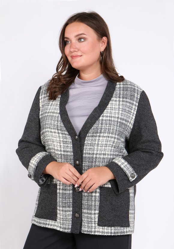 Жакет с комбинированными вставками шир.  580, рис. 2