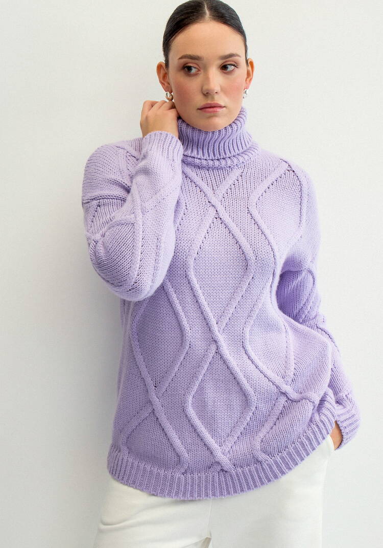 Свитер с объемными ромбами шир.  750, рис. 32