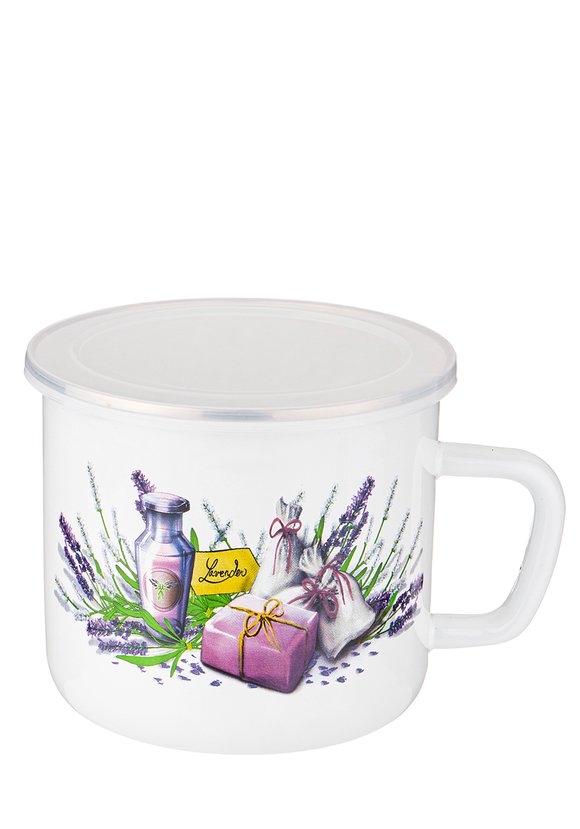 Кружка эмалированная с пластиковой крышкой шир.  580, рис. 5