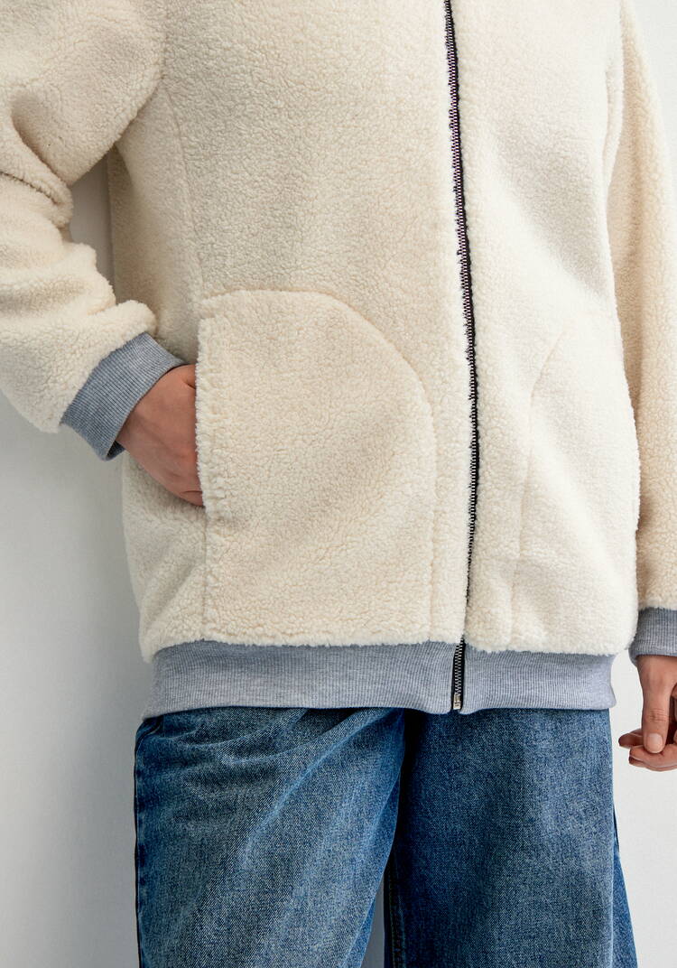 Бомбер на молнии в стиле тедди шир.  750, рис. 13