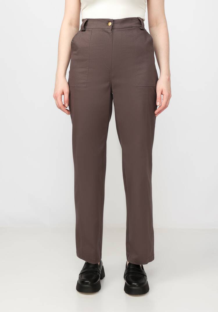 Брюки прямые с рельефами и отстрочками шир.  750, рис. 10