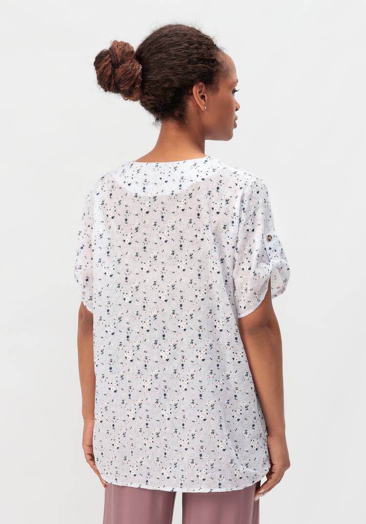 Блуза с цветочным принтом Офелия шир.  750, рис. 9