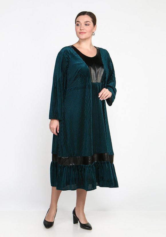 Платье с деталями из экокожи шир.  580, рис. 4