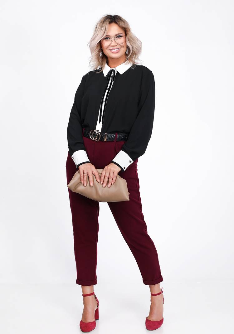 Блуза прямого кроя с брошью в виде банта шир.  750, рис. 7