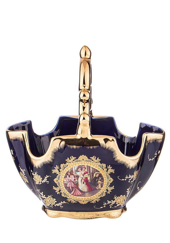 Ваза с ручкой Светское общество, кобальт шир.  580, рис. 1