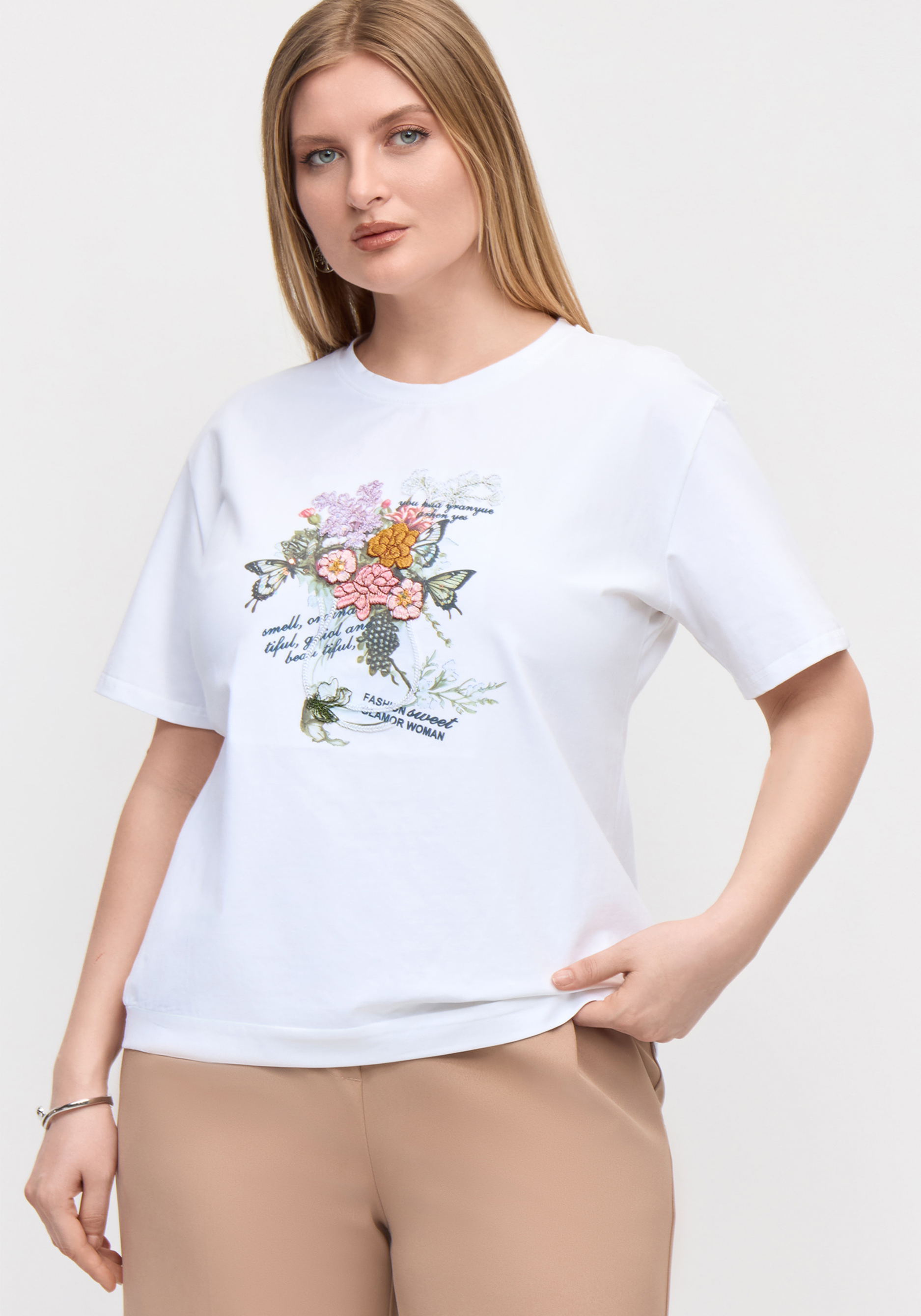 Футболка с вишивкой Флоранс