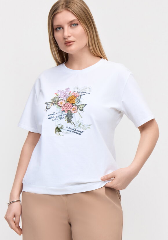 Футболка с вишивкой Флоранс шир.  580, рис. 1