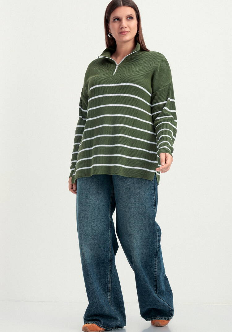 Джемпер в полоску с воротником-поло на молнии шир.  750, рис. 42