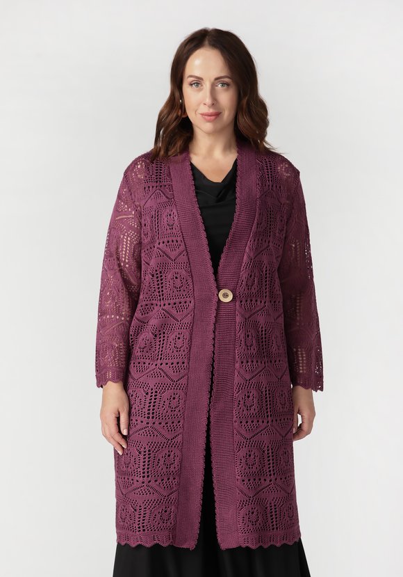Кардиган Ажурное мгновение шир.  580, рис. 6